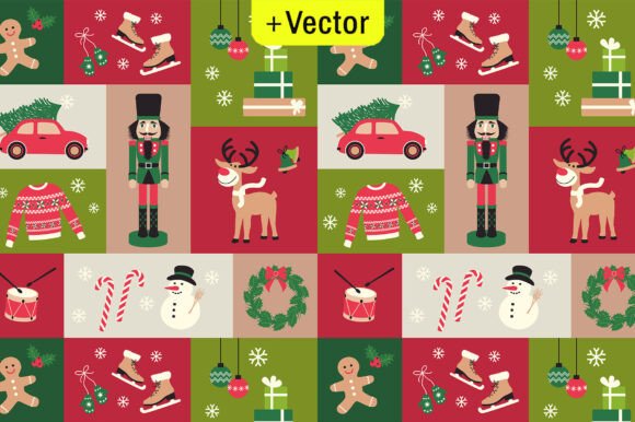 Download Retro Christmas Icons Checker Pattern - Checker pattern Collection