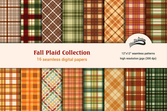 Download Seamless Fall Plaid Digital Paper - Fall plaid digital paper Collection