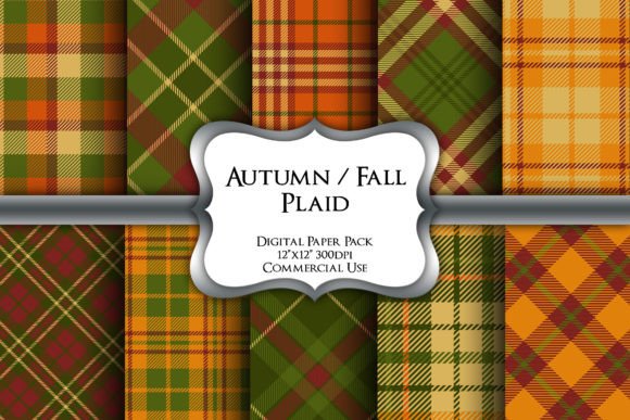 Download Autumn Fall Plaid Digital Paper Pack - Fall plaid digital paper Collection