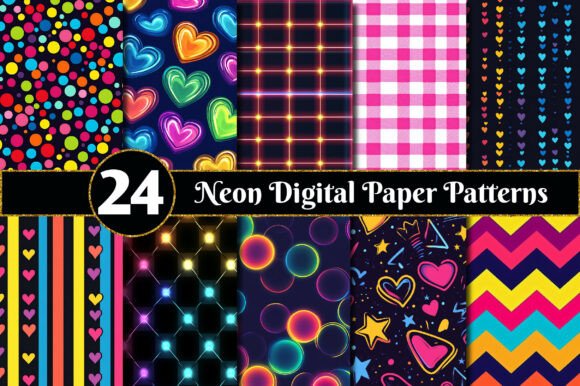 Download Neon Digital Paper Patterns - Paper patterns Collection
