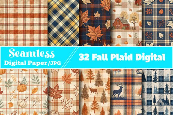 Download Fall Plaid Digital Paper Backgrounds - Fall plaid digital paper Collection