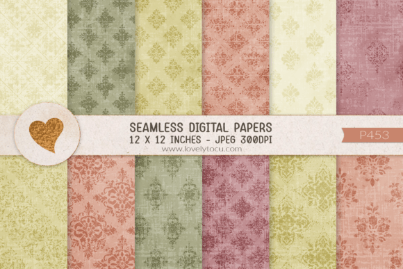 Download Grunge Damask Seamless Paper Patterns - Paper patterns Collection