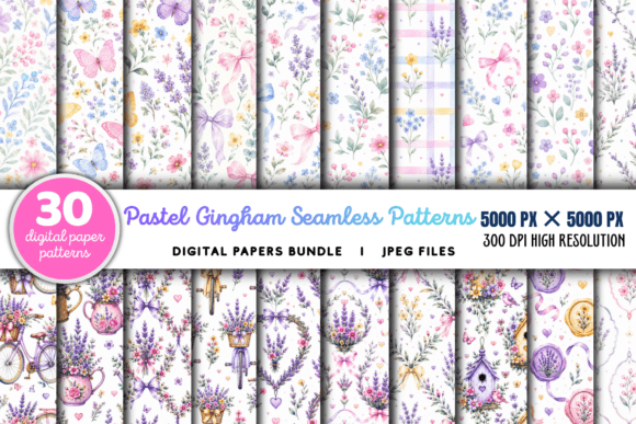 Download Pastel Gingham Digital Paper Patterns - Paper patterns Collection